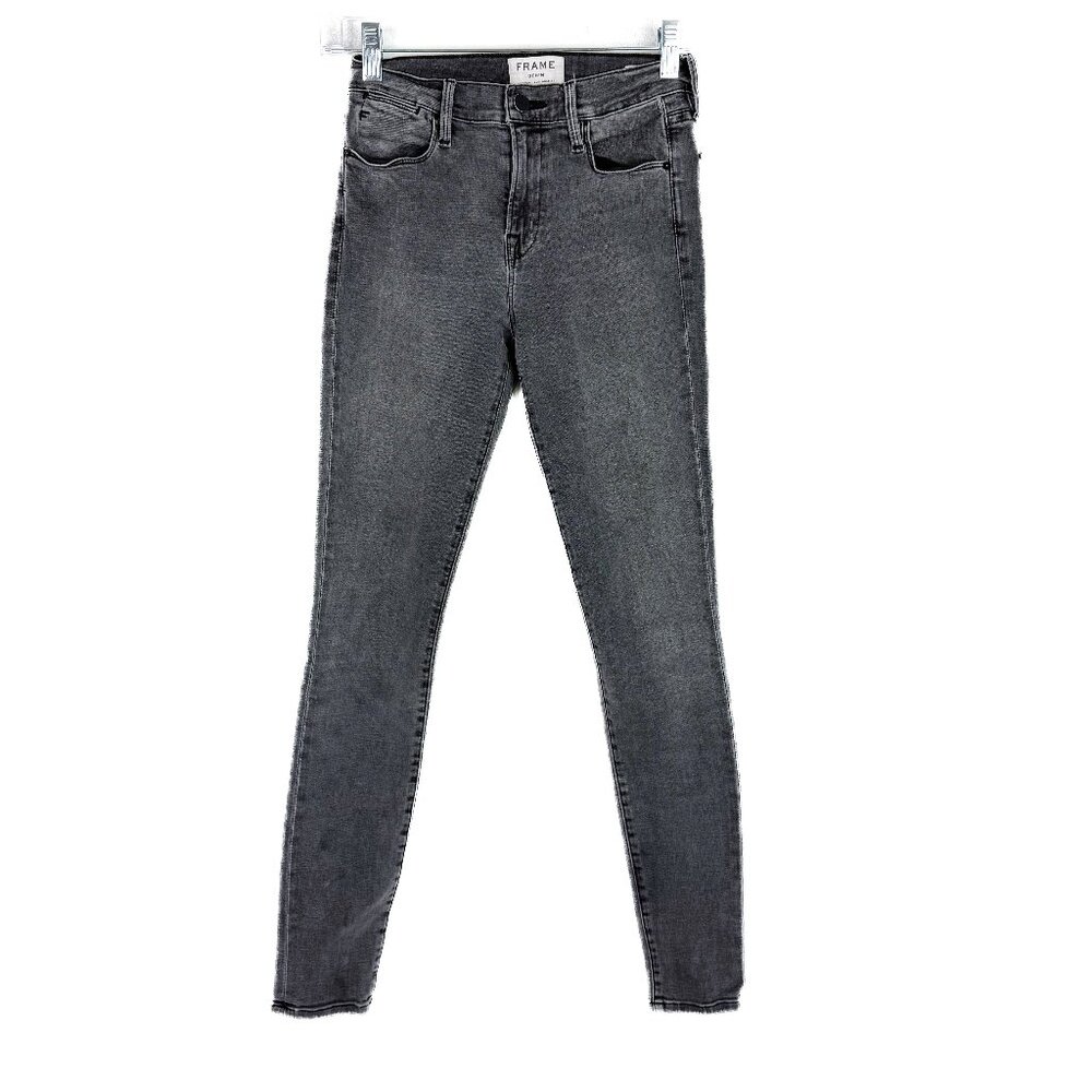 FRAME Le High Skinny Jeans in Faded Wash Gray Size 24 EUC